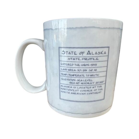 Starbucks 2008 Alaska North to the Future Ceramic 18 fl oz Mug Blue White Sketch - Picture 3 of 7